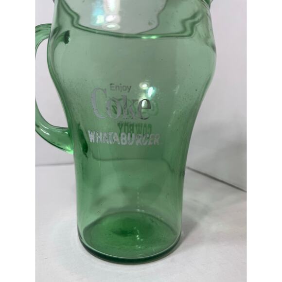 Coca-Cola Green glass pitcher Wahataburger - Picture 6 of 12